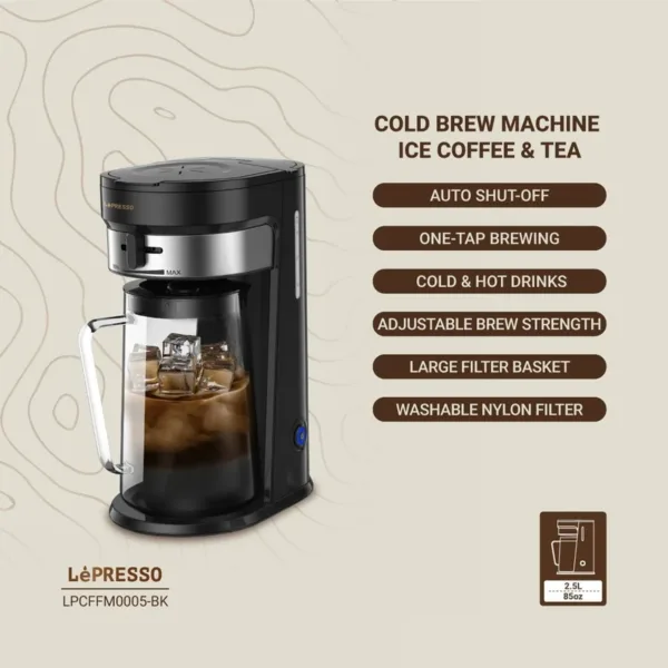 نوشیدنی‌ ساز سرد و گرم لپرسو مدل LePresso LPCFFM0005-BK دستگاه آیس کافی